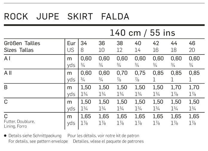 burda Schnitt 6904 "Rock mit hüftpasse"