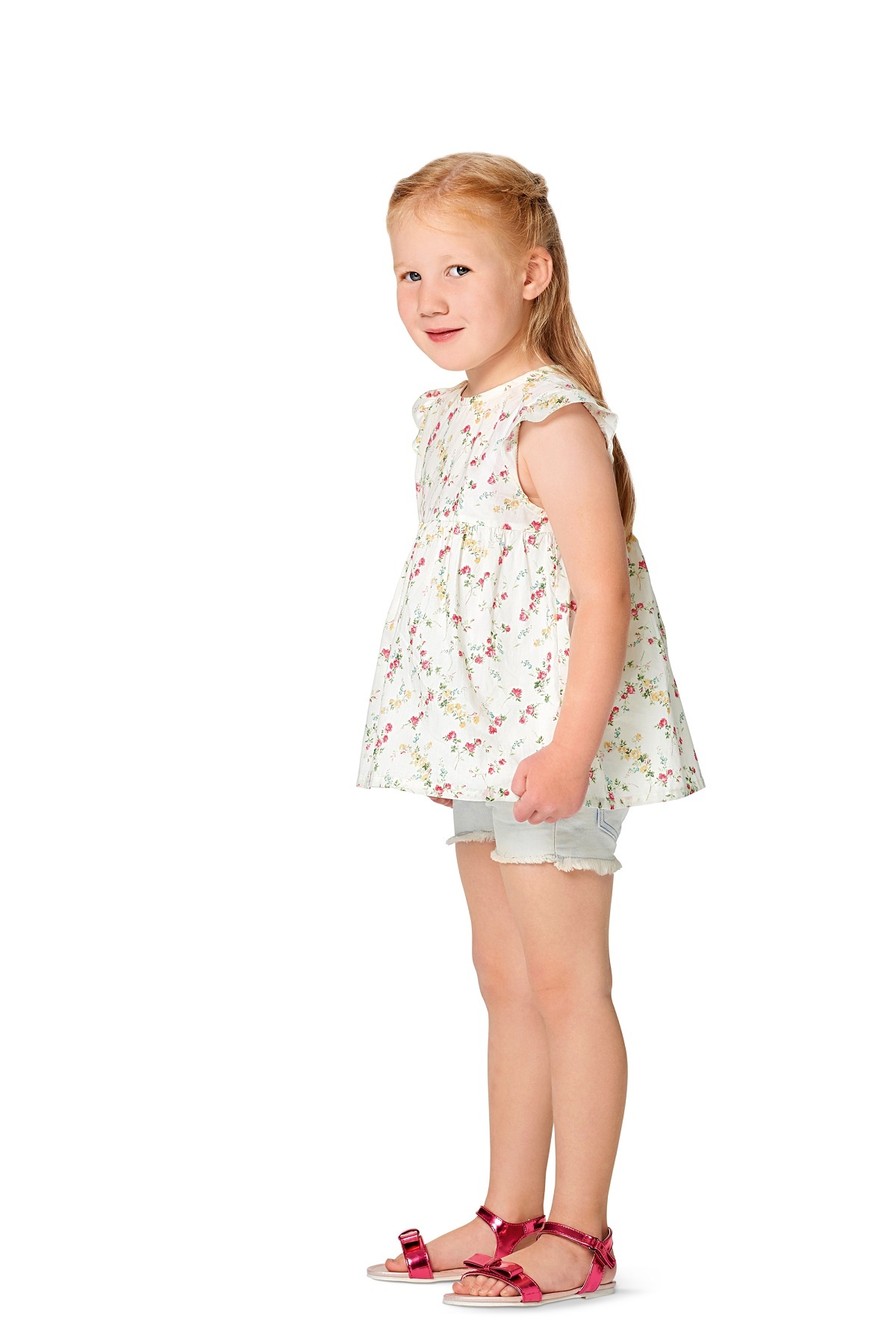 burda Schnitt 9362 "Bluse und Kleid und Hängerchen und eingereihter Rock und Saumrüsche"