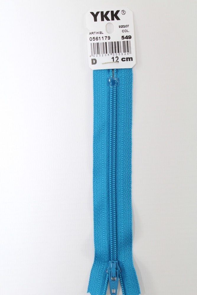 YKK-Reissverschluss 12cm-60cm, nicht teilbar, türkis YKK-Reissverschluss 12cm-60cm, nicht teilbar, türkis