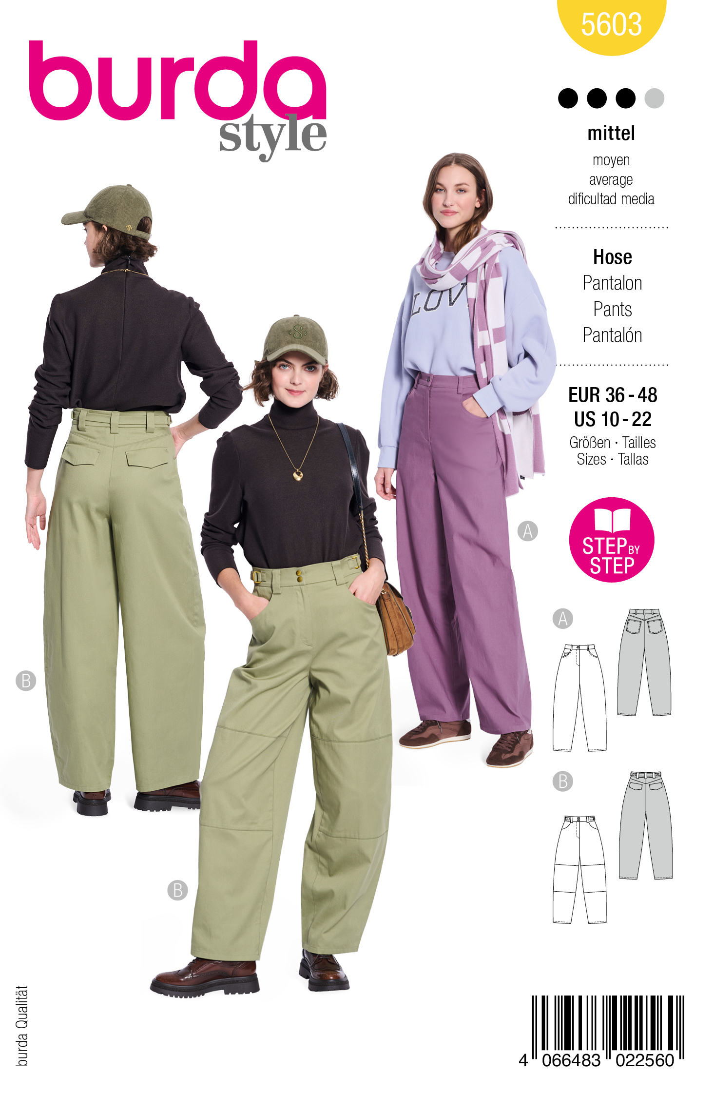burda Schnitt 5603 - Barrel Hosen