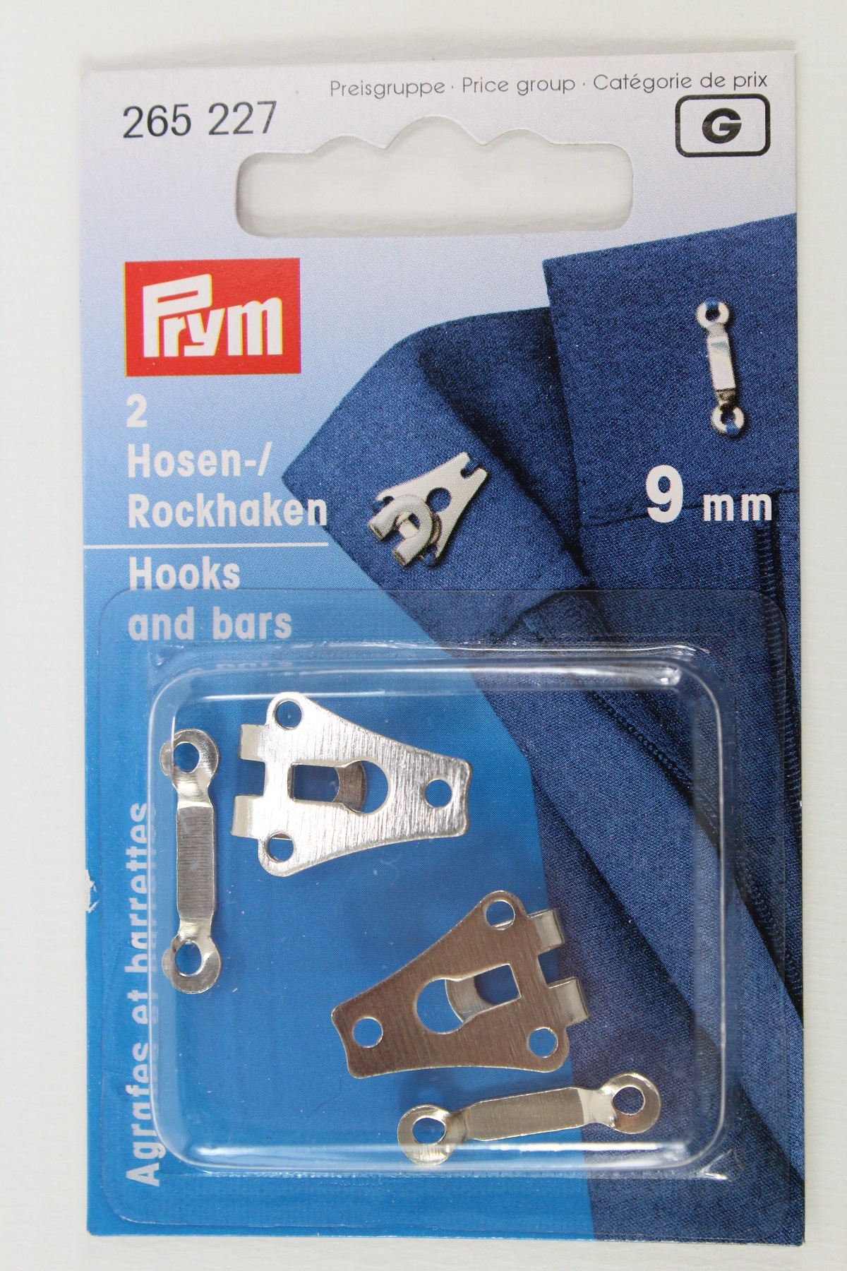 2 Hosen-/ Rockhaken 9mm silber 2 Hosen-/ Rockhaken 9mm silber