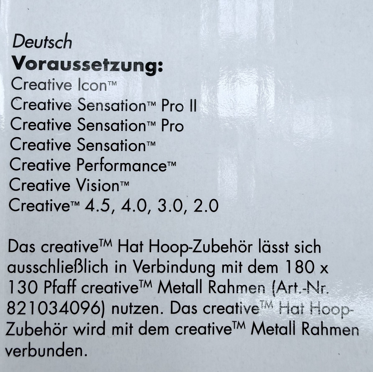 Original PFAFF creative HAT HOOP