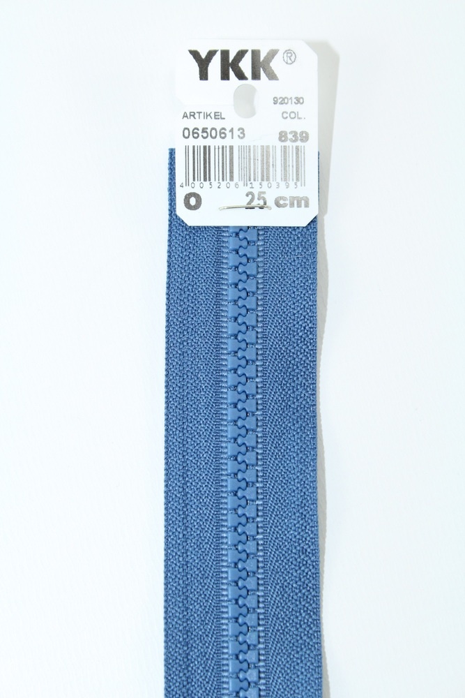 YKK - Reissverschlüsse 25 cm - 80 cm, teilbar, jeansblau