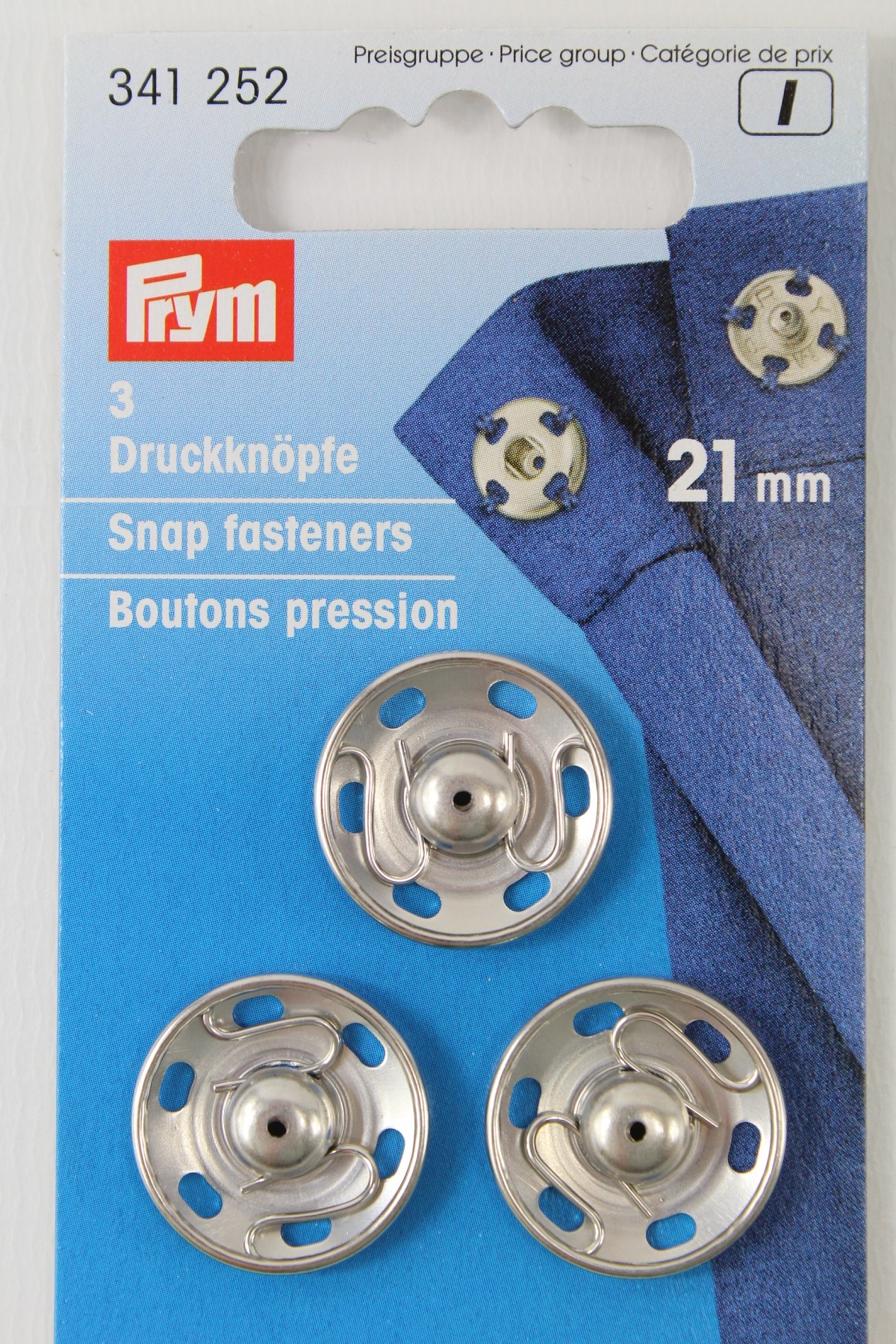 3 Annäh- Druckknöpfe ø 21mm silber 3 Annäh- Druckknöpfe ø 21mm silber