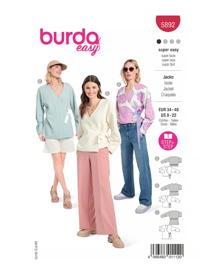burda Schnitt 5892 "Wickeljacke" burda Schnitt 5892 "Wickeljacke"