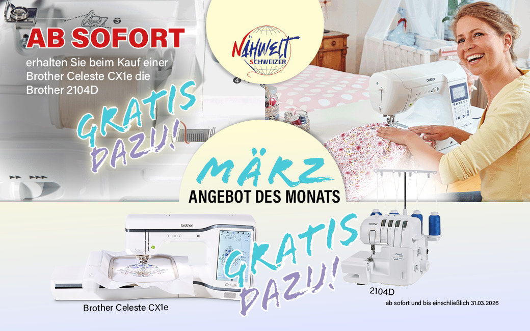 Brother Celeste Innov-is CX1E Stickmaschine inkl. 2104D Overlock
