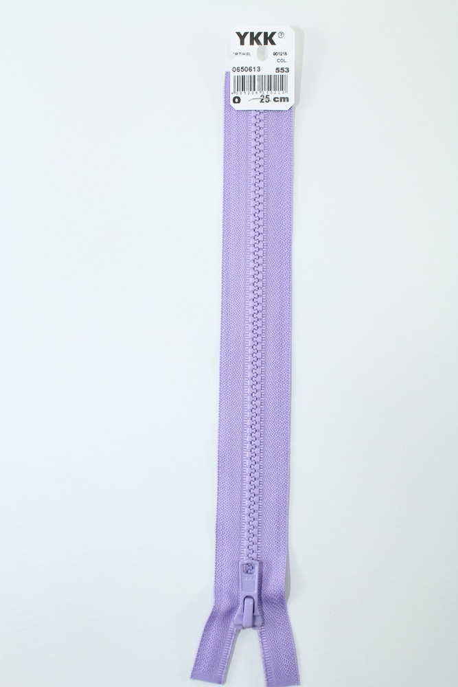 YKK - Reissverschlüsse 25 cm - 80 cm, teilbar, pastellflieder