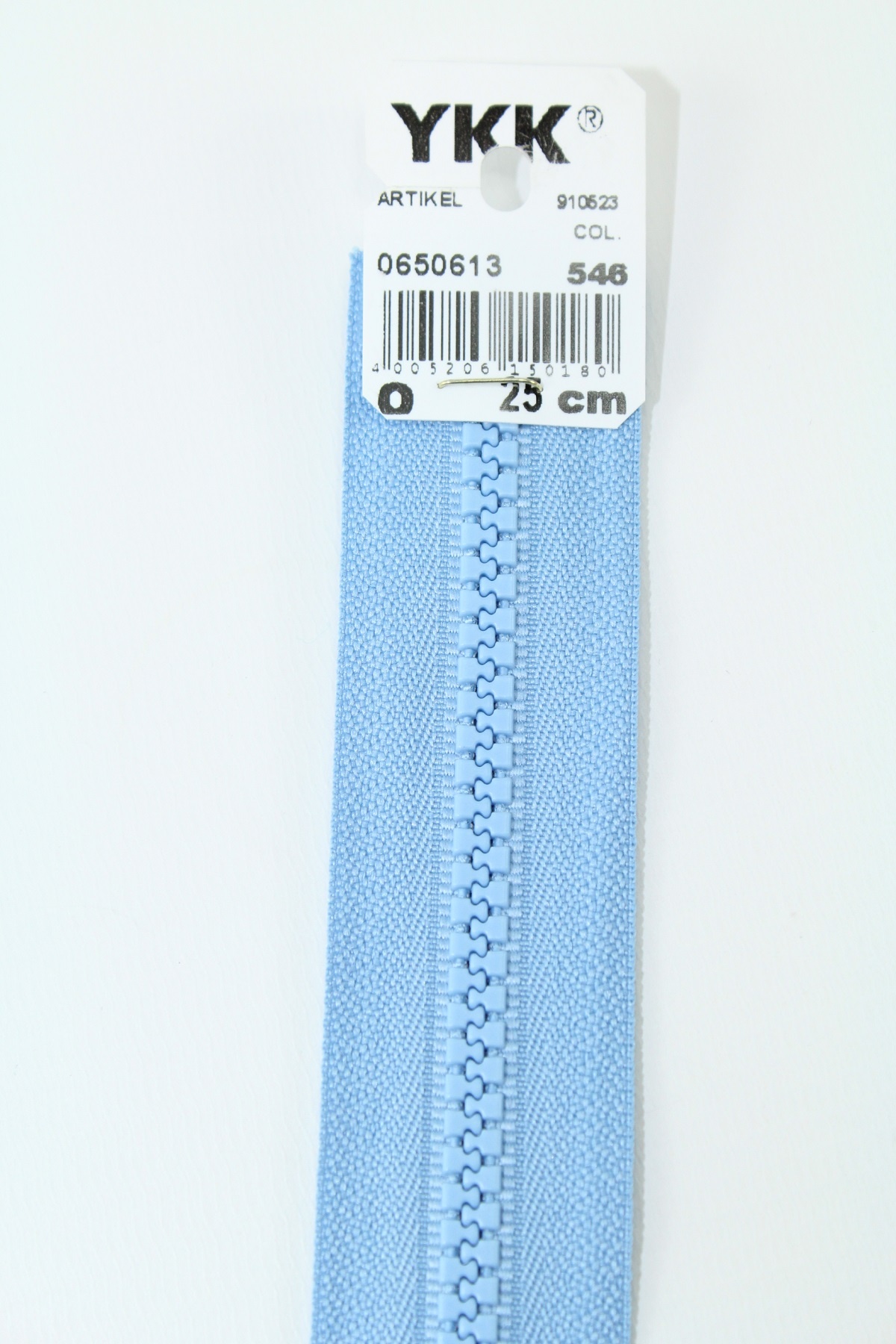 YKK - Reissverschlüsse 25 cm - 80 cm, teilbar, pastellblau