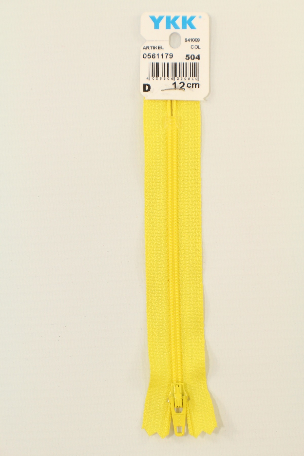 YKK-Reissverschluss 12cm-60cm, nicht teilbar, sonnengelb