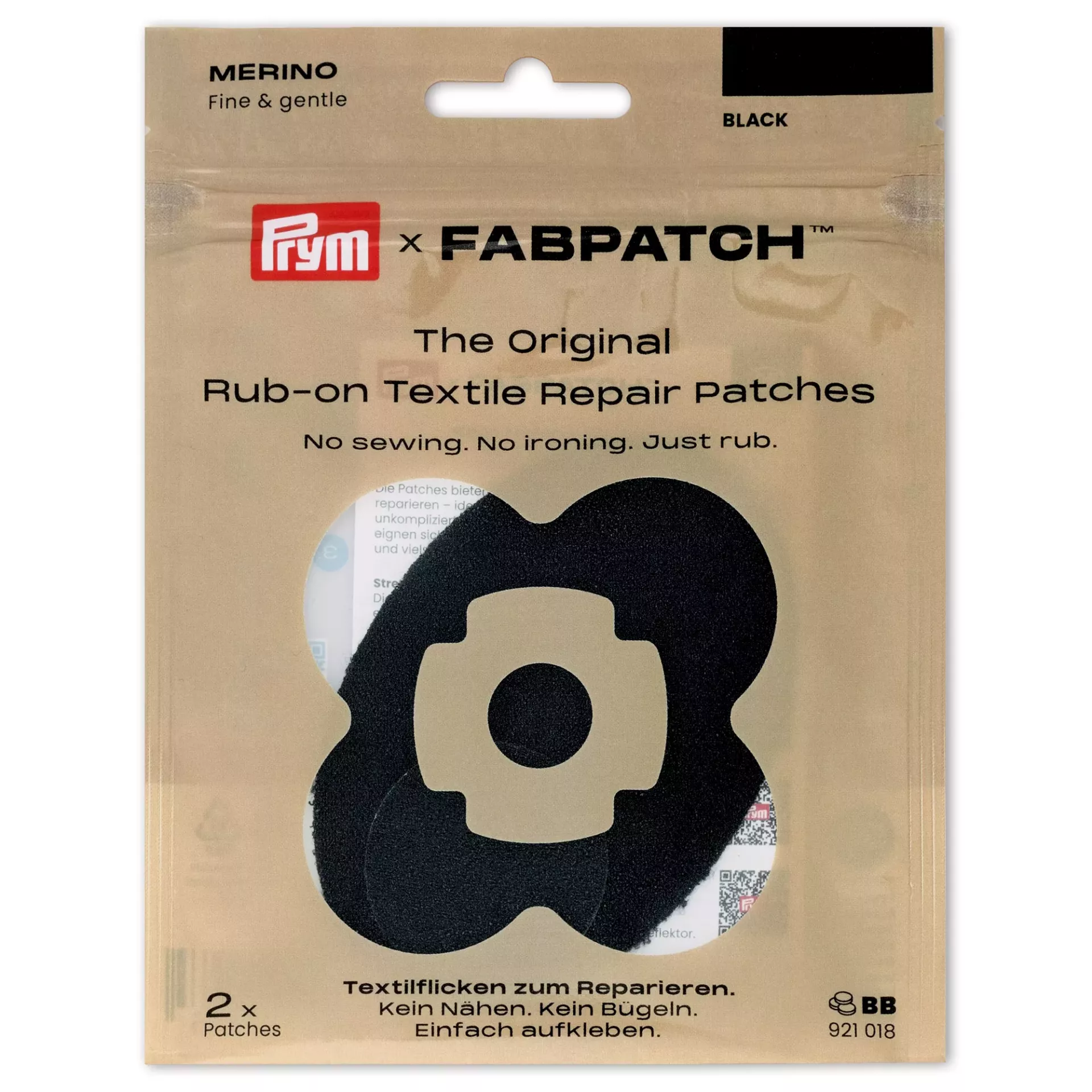 Rub-on Patch MERINO, schwarz