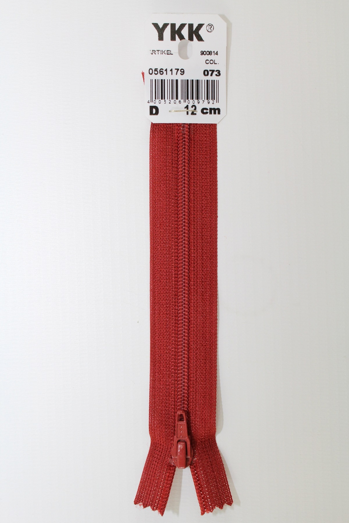 YKK-Reissverschluss 12cm-60cm, nicht teilbar, hellbordeaux