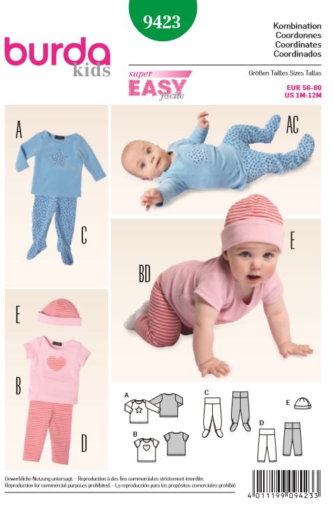 burda Schnitt 9423 "Shirt und Hose und Mütze " burda Schnitt 9423 "Shirt und Hose und Mütze "