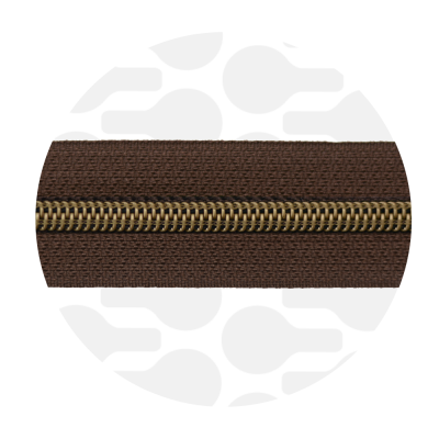 1m Reissversschluss endlos in Brownie mit Bronze Raupe 
