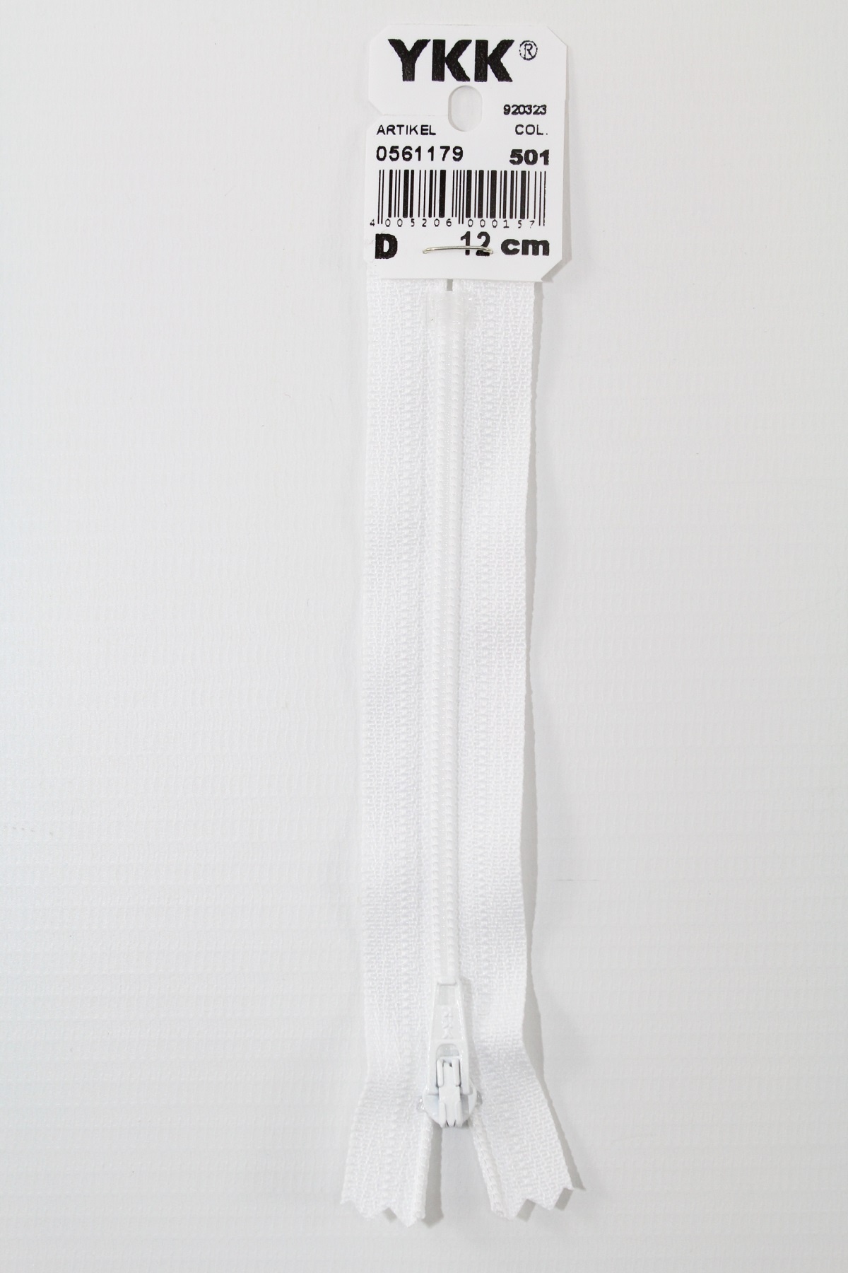 YKK-Reissverschluss 12cm-60cm, nicht teilbar, weiss YKK-Reissverschluss 12cm-60cm, nicht teilbar, weiss