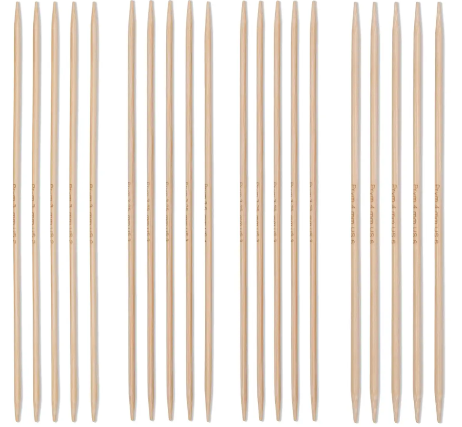 Strumpfstricknadel Set, Bambus, 2-4,5mm, 20cm
