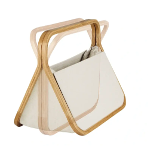 Fold & Store Basket Canvas & Bamboo, anthrazit