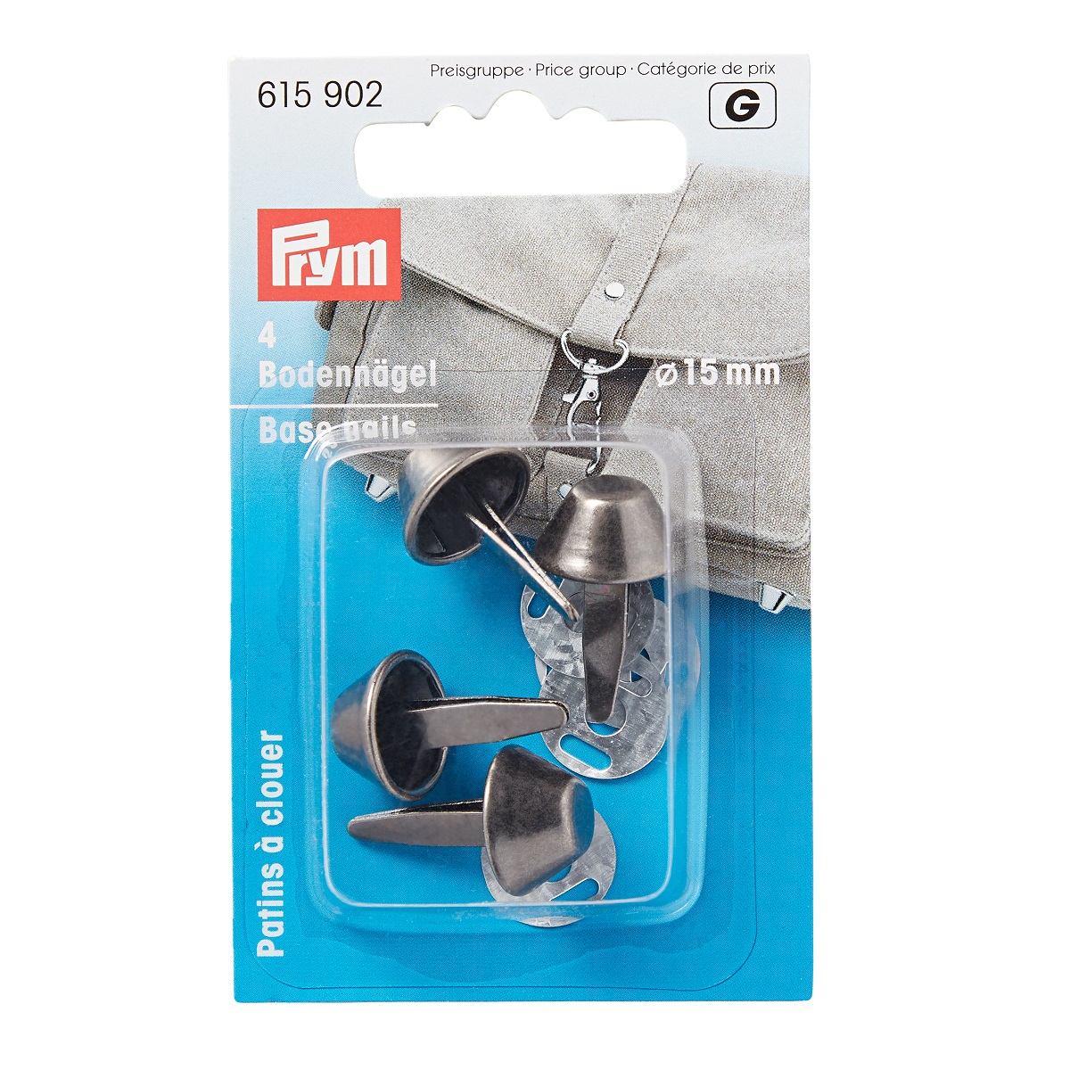 Bodennägel für Taschen 15mm, altsilber Bodennägel für Taschen 15mm, altsilber