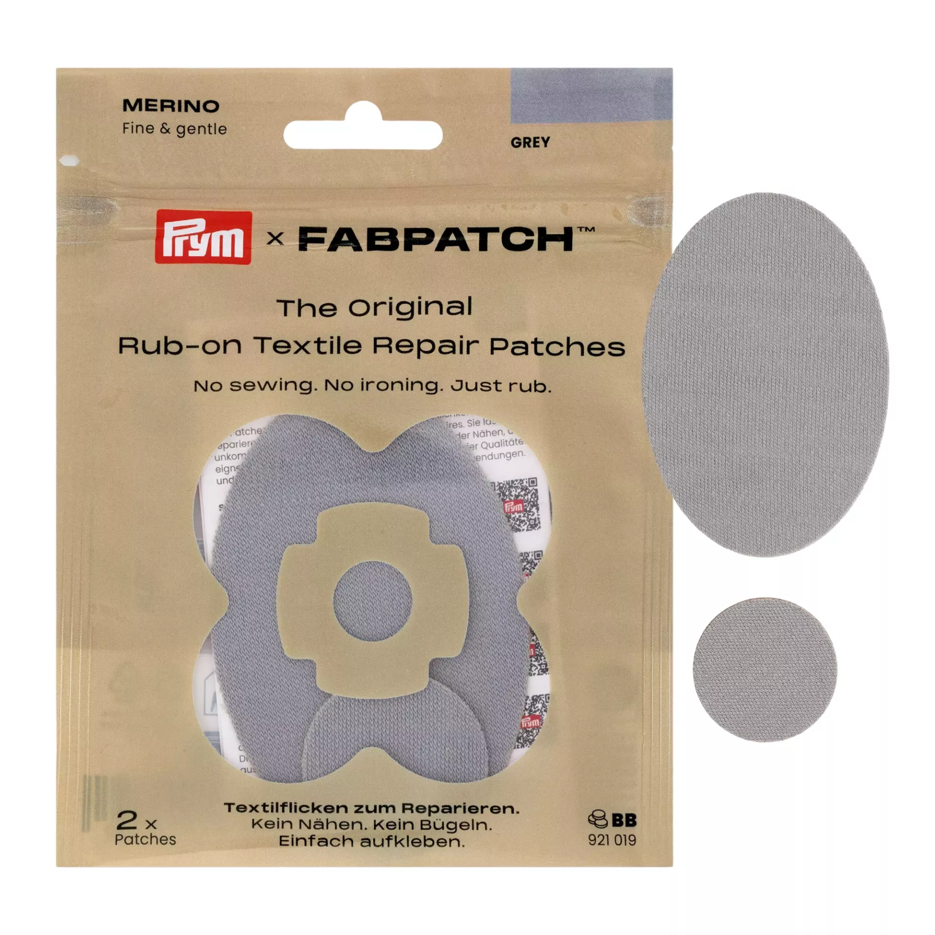 Rub-on Patch MERINO, hellgrau