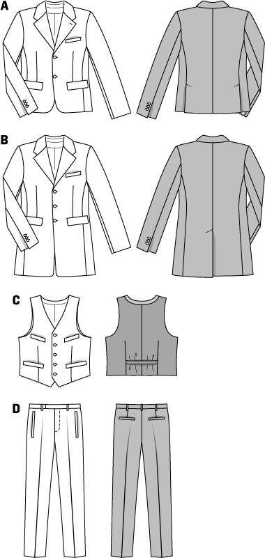 burda Schnitt 6871 "Herrenanzug mit Weste" burda Schnitt 6871 "Herrenanzug mit Weste"