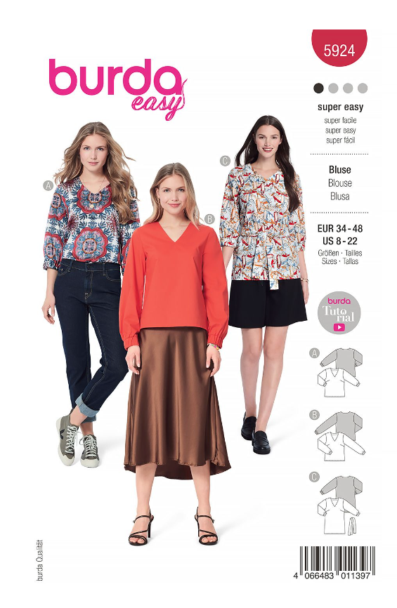 burda Schnitt 5924 "Verschlusslose Blusen" burda Schnitt 5924 "Verschlusslose Blusen"