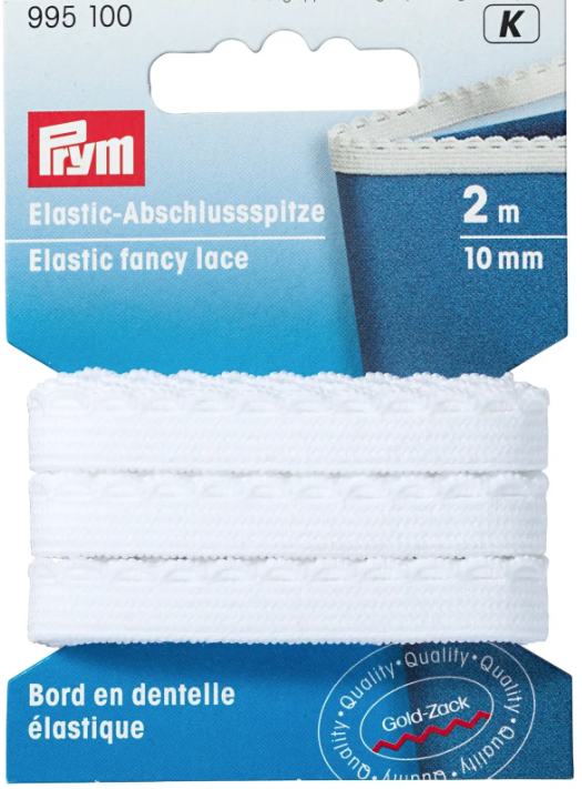 Elastic-Abschlussspitze, 10mm, weiß, 2m