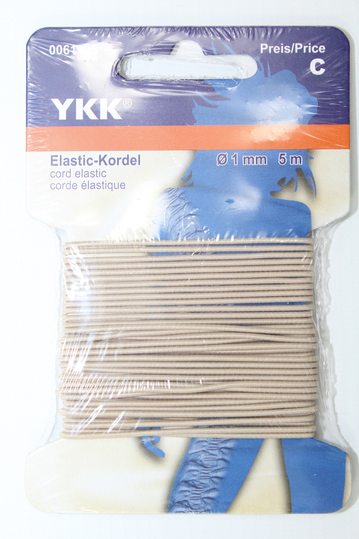 Elastic - Kordel 5 Meter ø 1mm beige Elastic - Kordel 5 Meter ø 1mm beige
