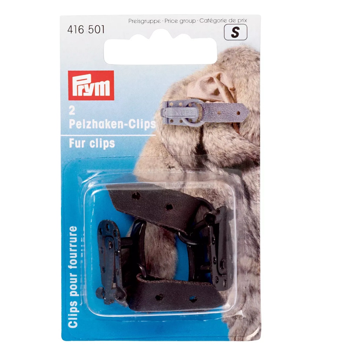2 Pelzhaken - Clips braun