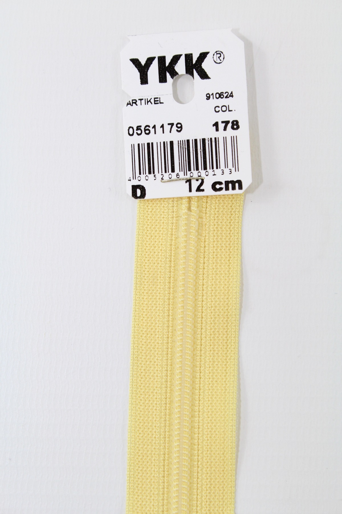 YKK-Reissverschluss 12cm-60cm, nicht teilbar, lemon YKK-Reissverschluss 12cm-60cm, nicht teilbar, lemon