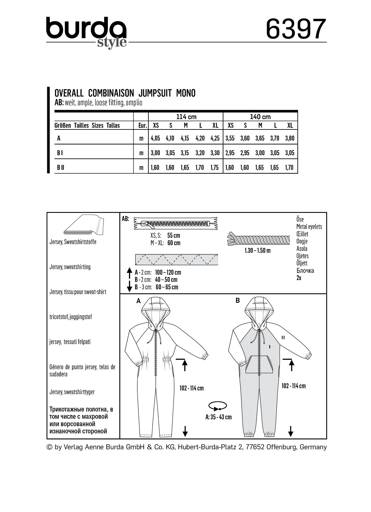 burda Schnitt 6397 "Overall"