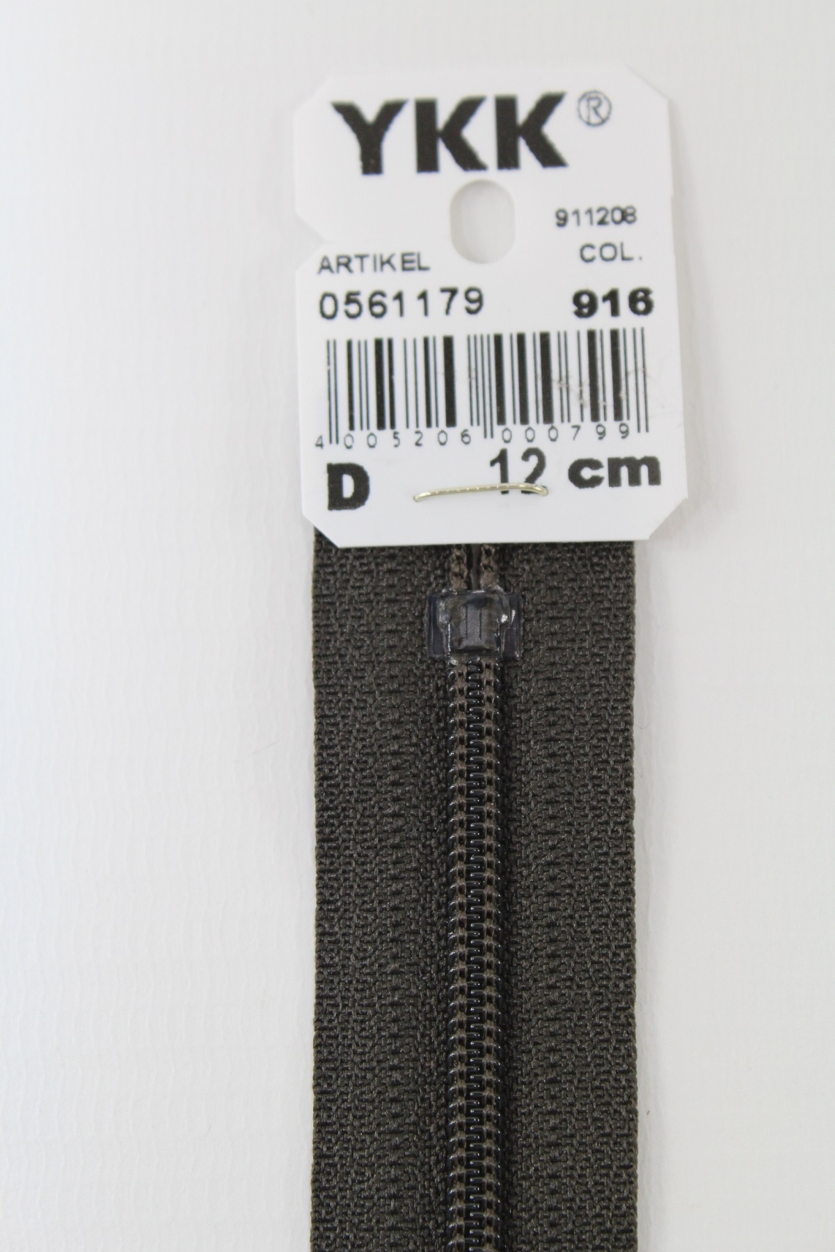 YKK-Reissverschluss 12cm-60cm, nicht teilbar, schwarzbraun YKK-Reissverschluss 12cm-60cm, nicht teilbar, schwarzbraun