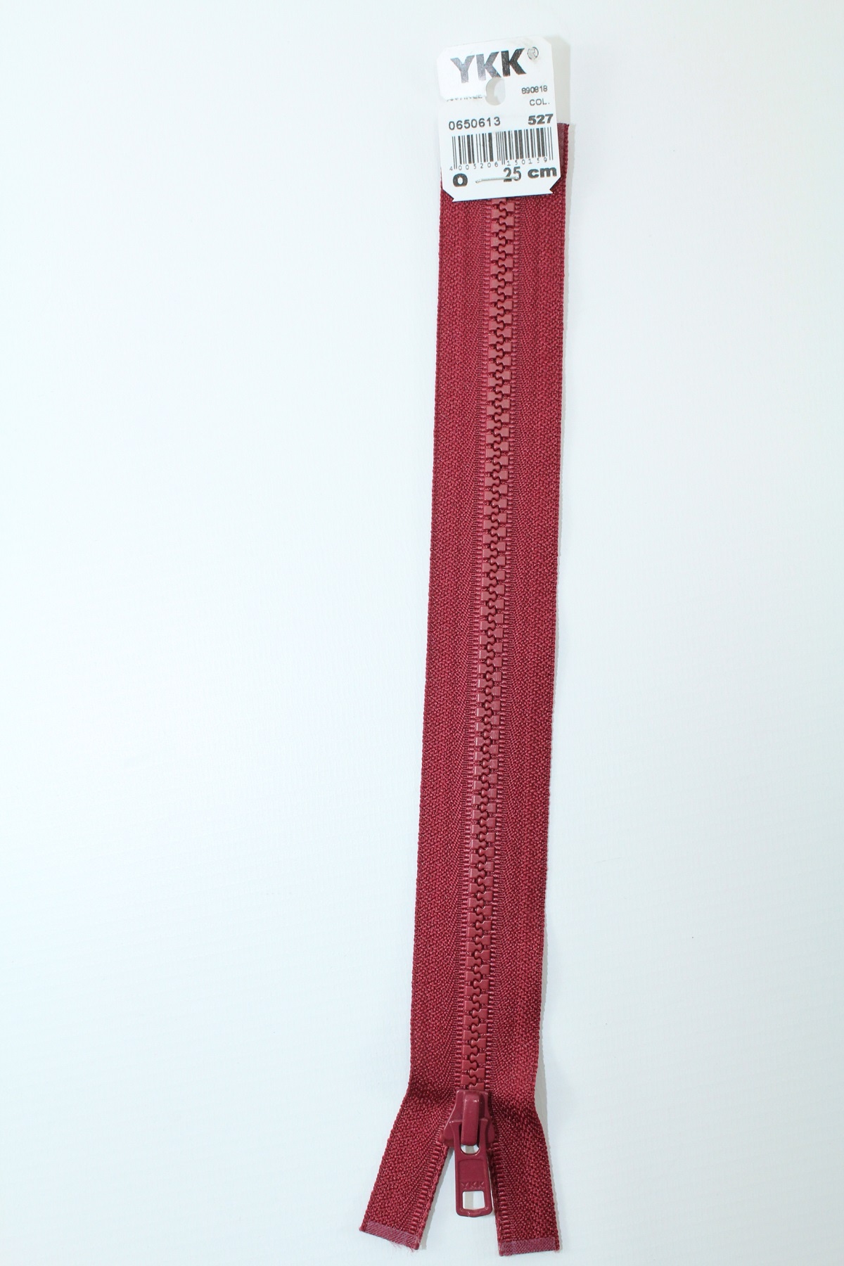 YKK - Reissverschlüsse 25 cm - 80 cm, teilbar, weinrot