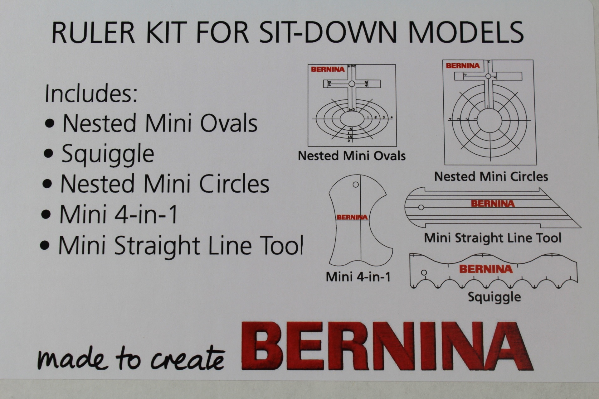 Original Bernina Formschablonen-Set für Nähmaschinen