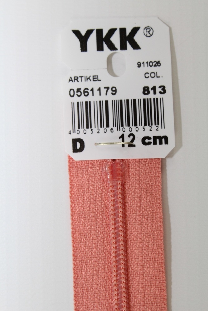 YKK-Reissverschluss 12cm-60cm, nicht teilbar, lachsrot YKK-Reissverschluss 12cm-60cm, nicht teilbar, lachsrot