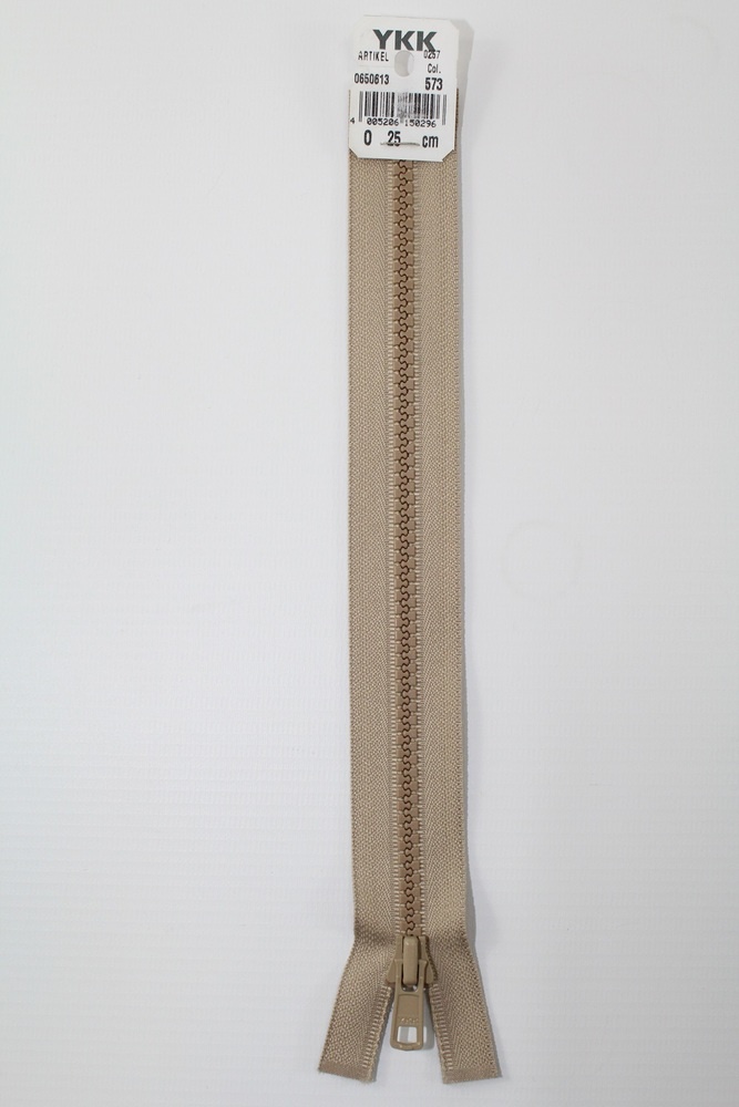 YKK - Reissverschlüsse 25 cm - 80 cm, teilbar, beige