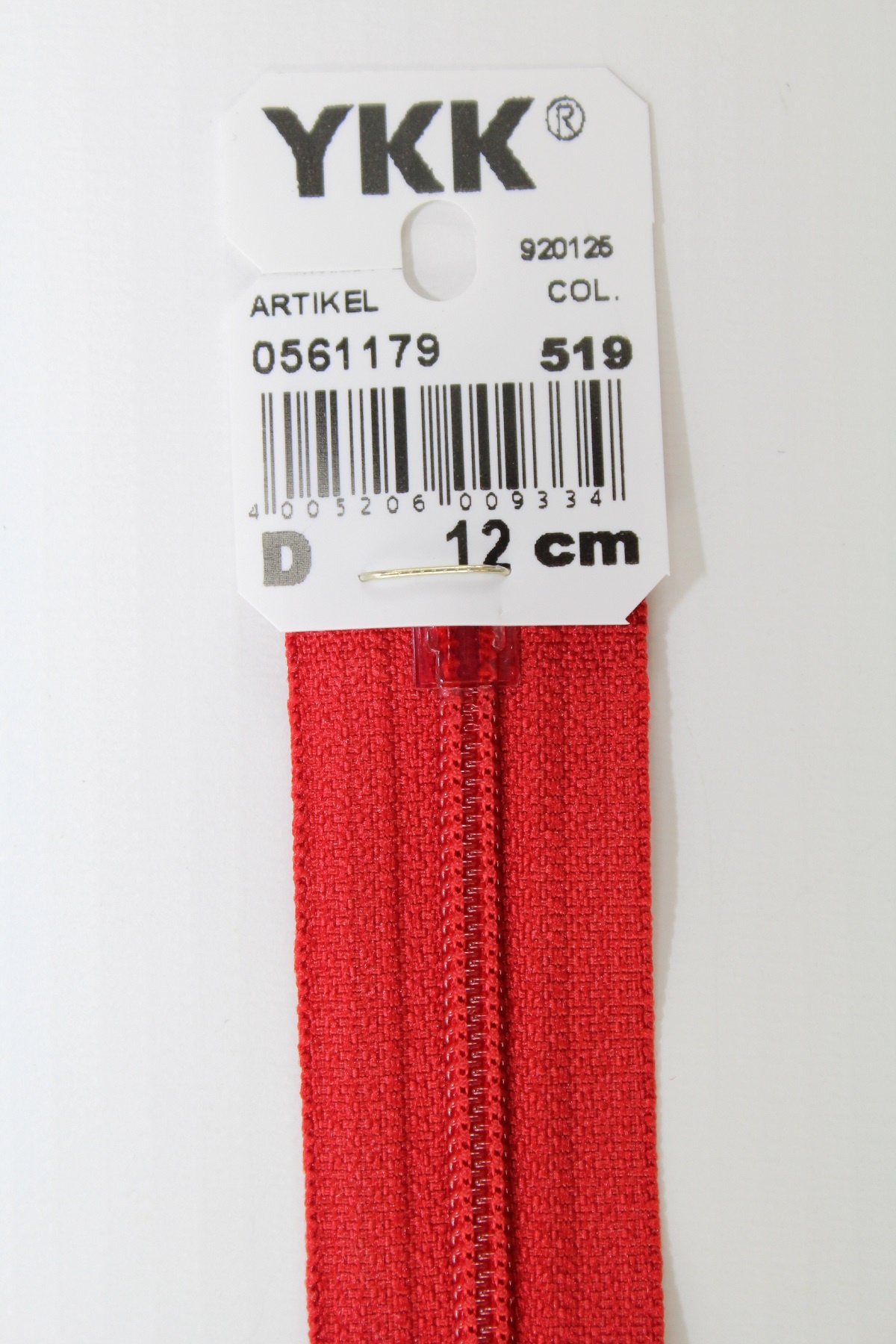 YKK-Reissverschluss 12cm-60cm, nicht teilbar, dunkelrot YKK-Reissverschluss 12cm-60cm, nicht teilbar, dunkelrot