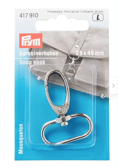Karabinerhaken 25mm, silberfarbig Karabinerhaken 25mm, silberfarbig