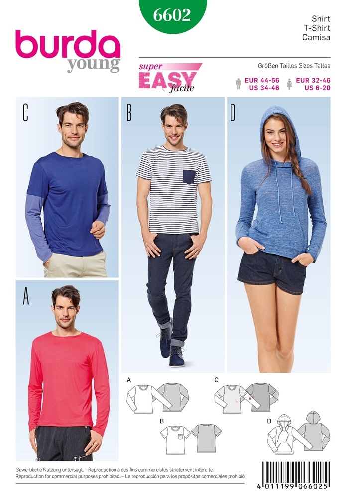 burda Schnitt 6602 "Shirt - Kapuzenshirt" burda Schnitt 6602 "Shirt - Kapuzenshirt"