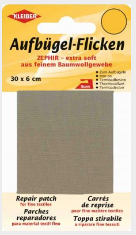 Aufbügel - Flicken 30 x 6 cm beige