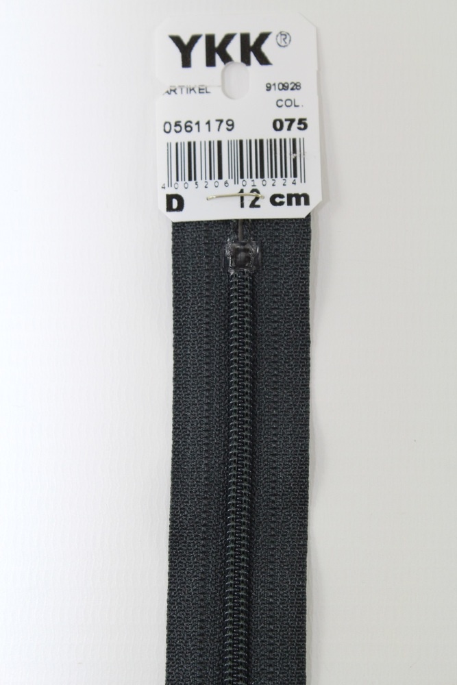 YKK-Reissverschluss 12cm-60cm, nicht teilbar, kohle YKK-Reissverschluss 12cm-60cm, nicht teilbar, kohle