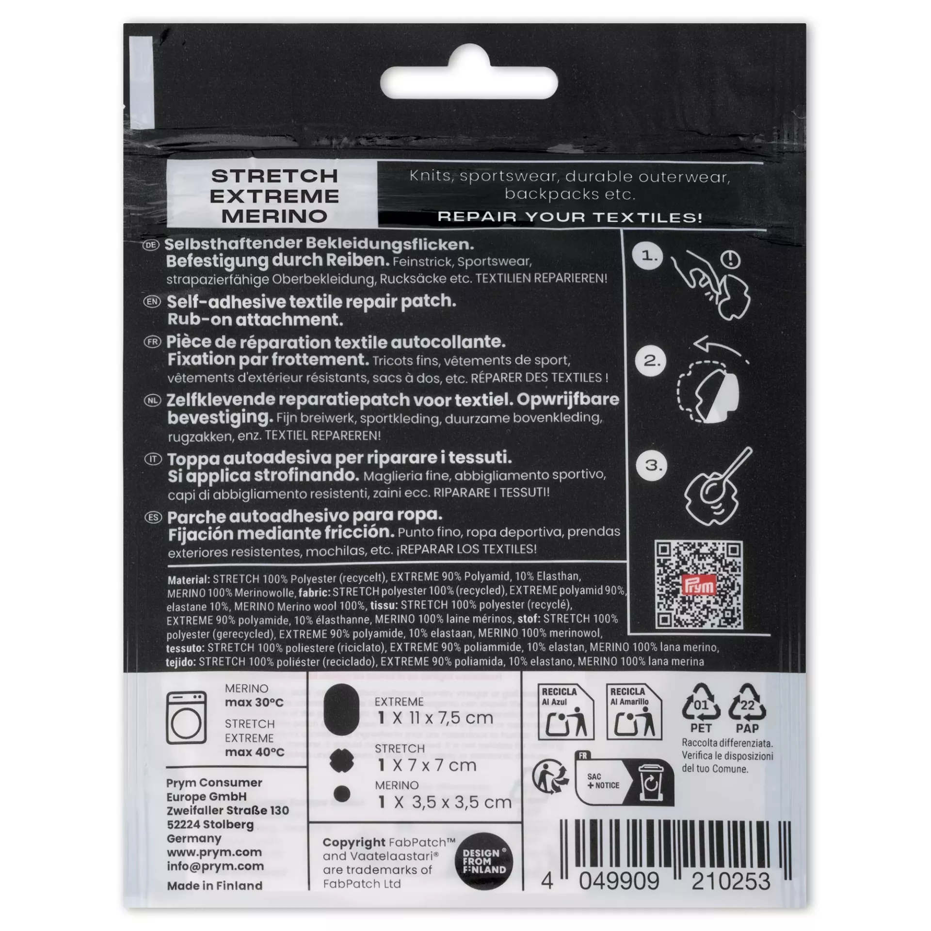 Rub-on Patch REPAIR KIT, schwarz