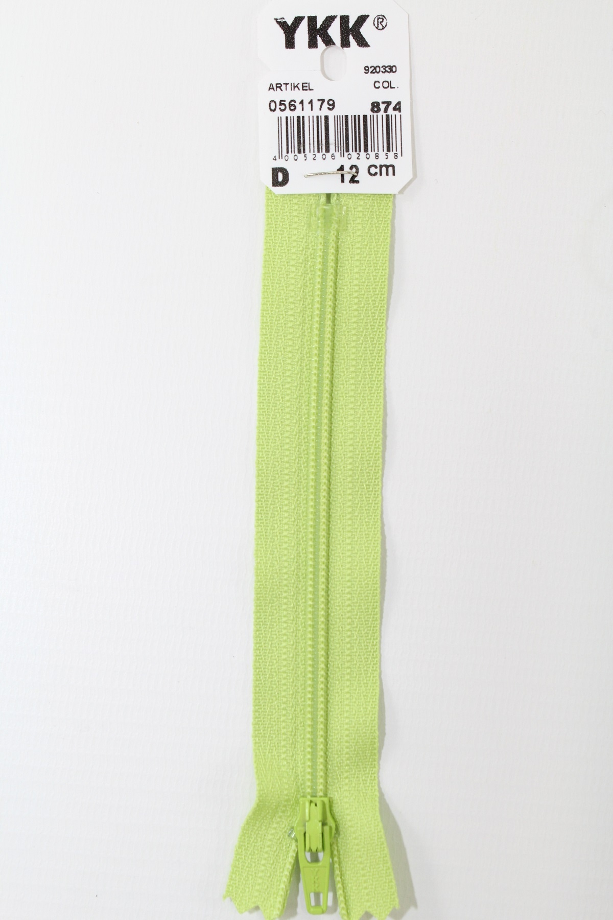 YKK-Reissverschluss 12cm-60cm, nicht teilbar, wiesengrün YKK-Reissverschluss 12cm-60cm, nicht teilbar, wiesengrün