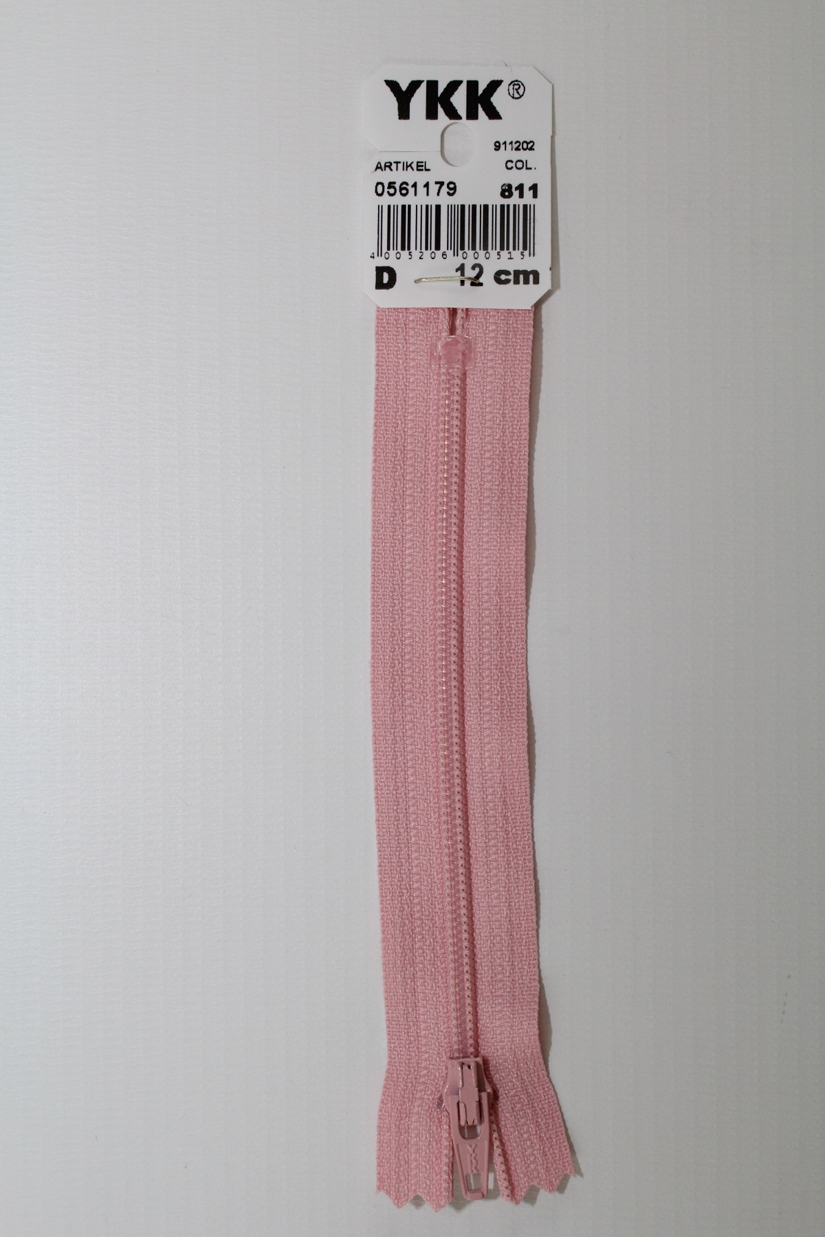 YKK-Reissverschluss 12cm-60cm, nicht teilbar, perlrosa YKK-Reissverschluss 12cm-60cm, nicht teilbar, perlrosa