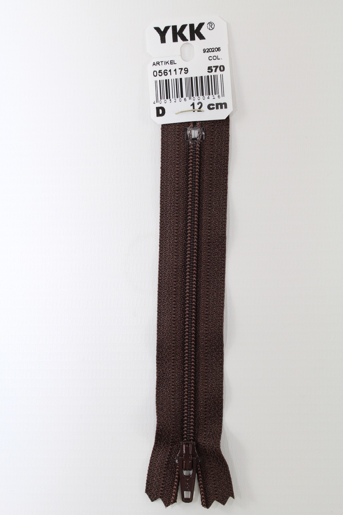 YKK-Reissverschluss 12cm-60cm, nicht teilbar, palisander
