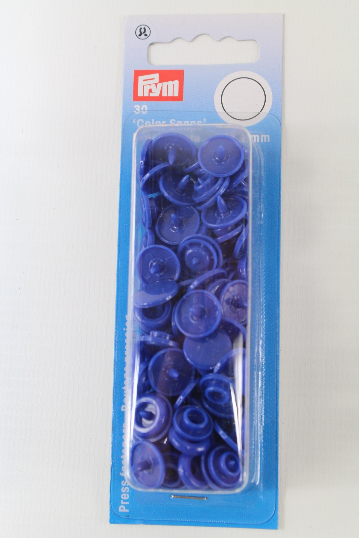 30 Nähfrei-Druckknöpfe "Color Snaps", rund, 12,4mm, königsblau
