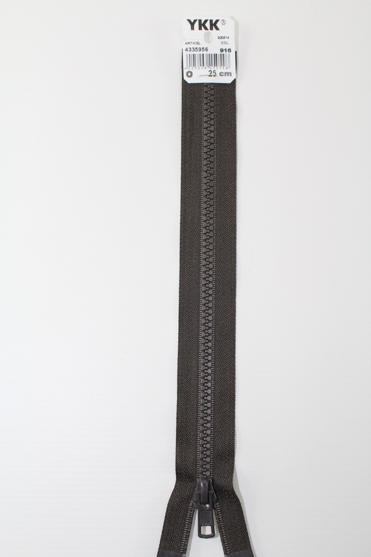 YKK - Reissverschlüsse 25 cm - 80 cm, teilbar, schwarzbraun