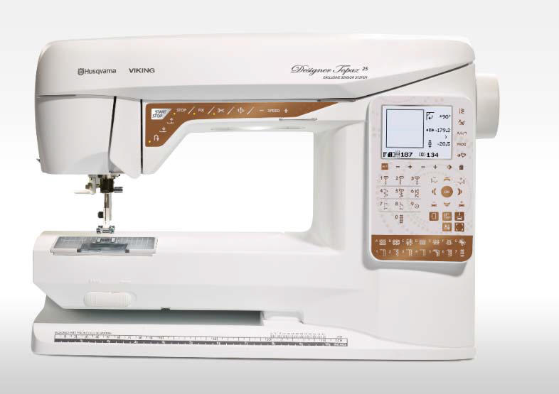 Husqvarna Viking Designer Topaz 25 inkl. Stickeinheit und Premier +2 embroidery - code