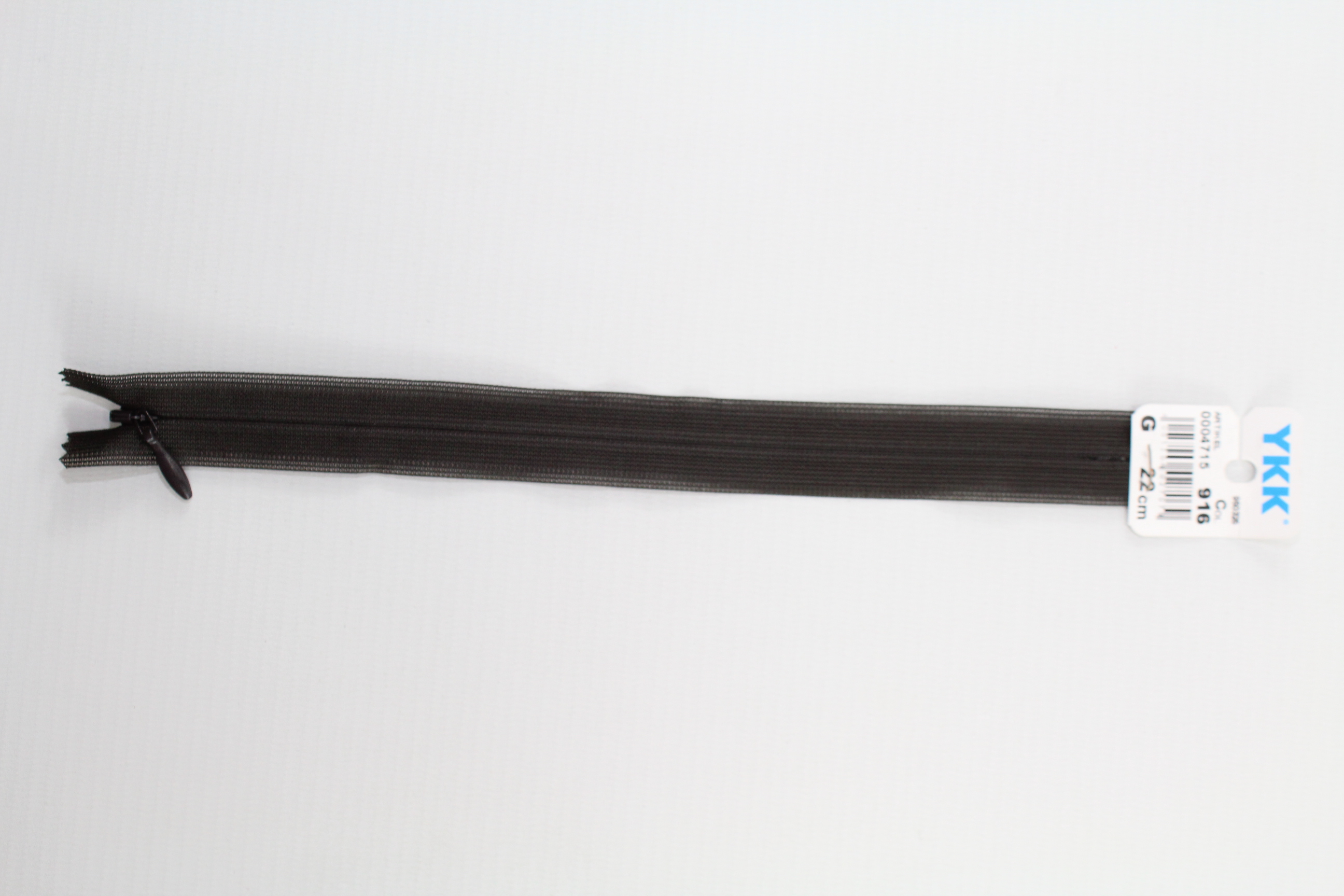 Nahtverdeckter Reissverschluss aus Kunststoff 22cm (schwarzbraun) Col. 916
