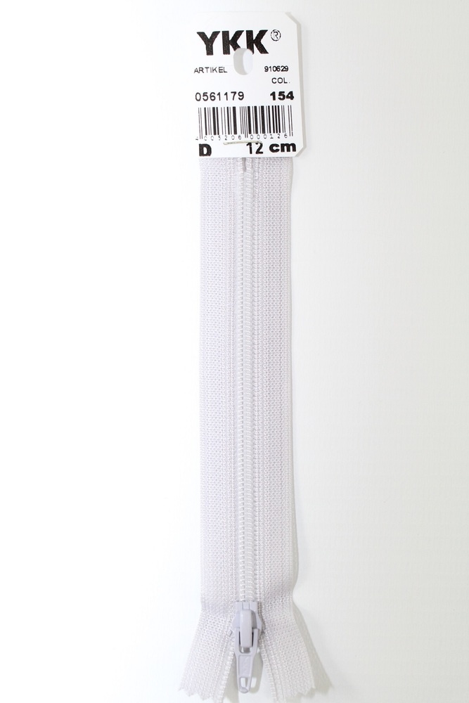 YKK-Reissverschluss 12cm-60cm, nicht teilbar, silbergrau