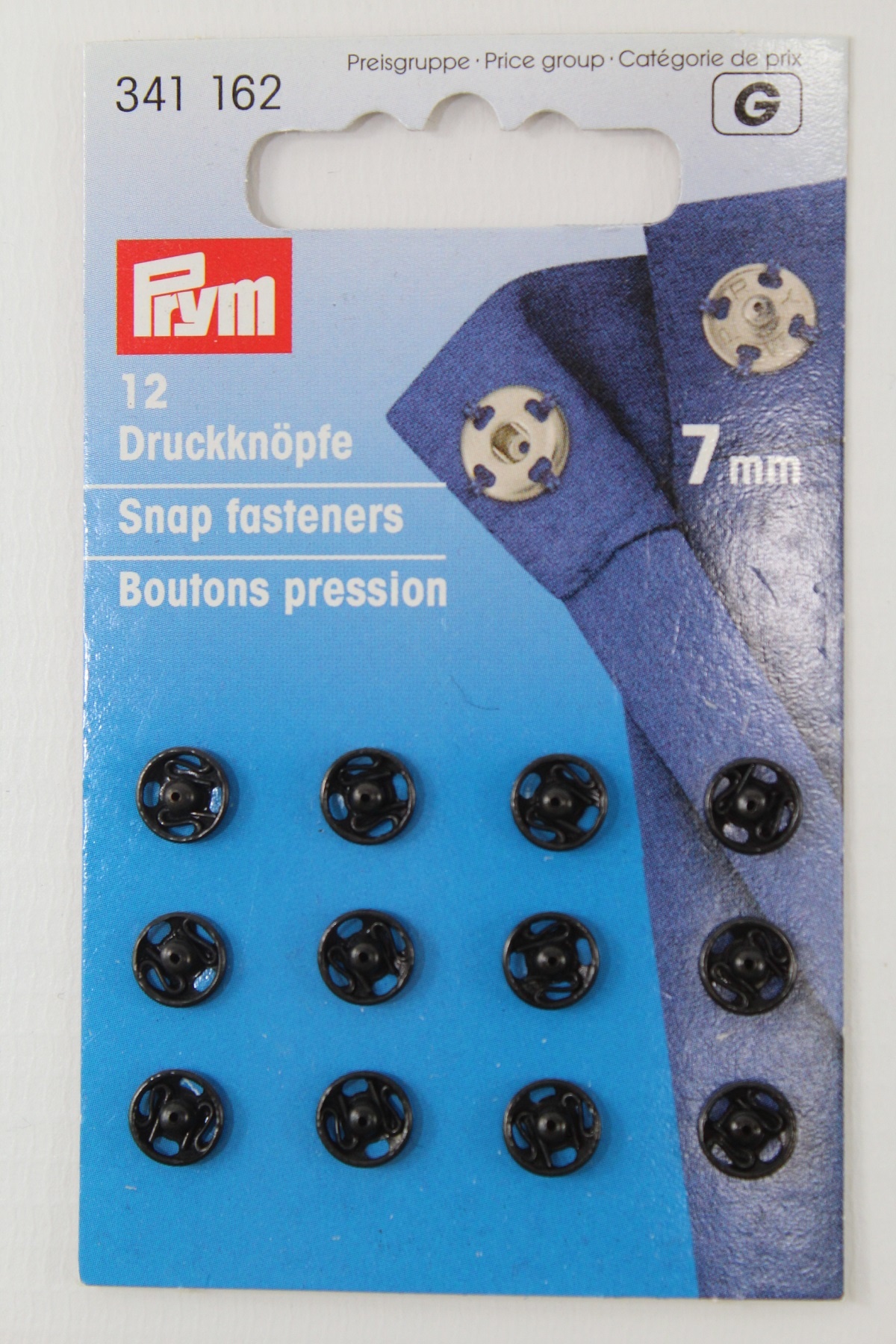 12 Annäh- Druckknöpfe ø 7mm schwarz 12 Annäh- Druckknöpfe ø 7mm schwarz