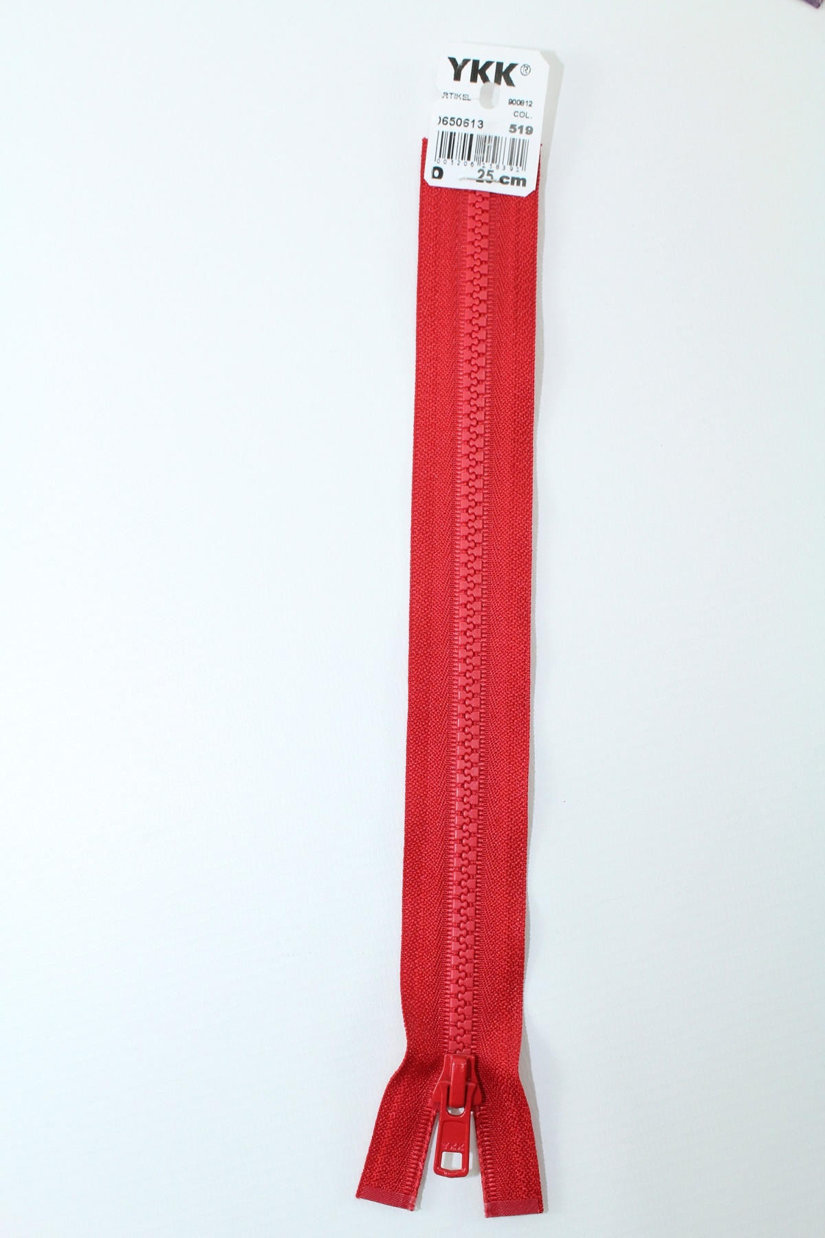 YKK - Reissverschlüsse 25 cm - 80 cm, teilbar, dunkelrot